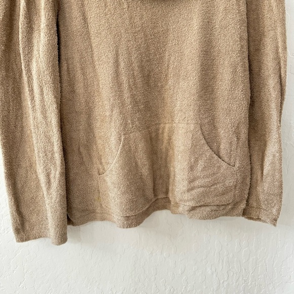 Soft Surroundings Tan Brown Cowl Neck Sherpa Teddy Pullover Sweater S - Picture 2 of 7